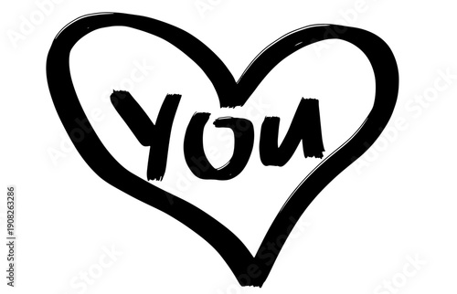 love you heart black