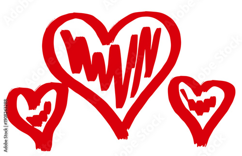 three red hearts