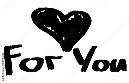 love you for heart black