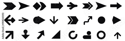 List Symbols and Bullet Points Illustration – Various Geometric Icon Set