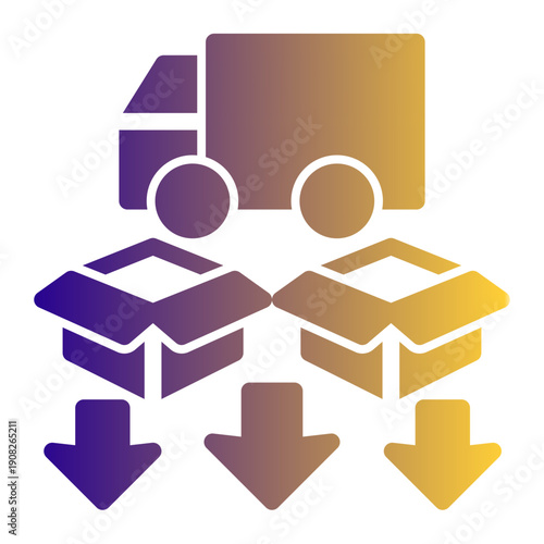 Activity of offloading transported items at their designated receiving point (Solid Gradient Style)