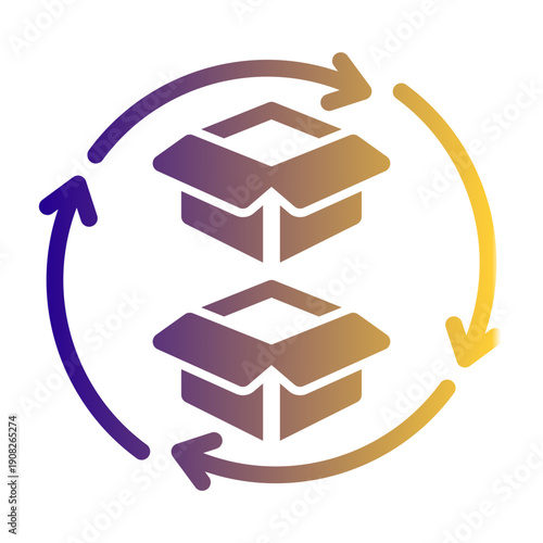 Financial ratio showing how often inventory is sold and replaced over a period (Solid Gradient Style)