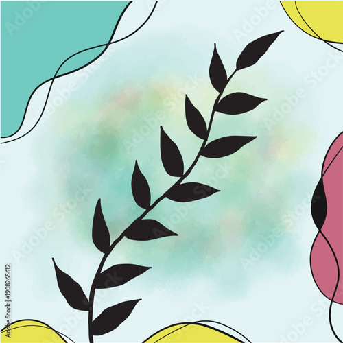 Bohemian style Abstract wall art watercolor compositions. Soft watercolor gradient.