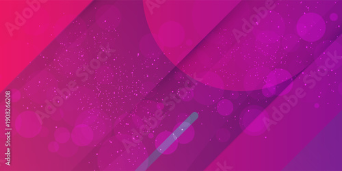 Abstract modern background with vibrant pink, purple, and red gradients featuring diagonal shapes, rounded elements, and subtle particle textures.