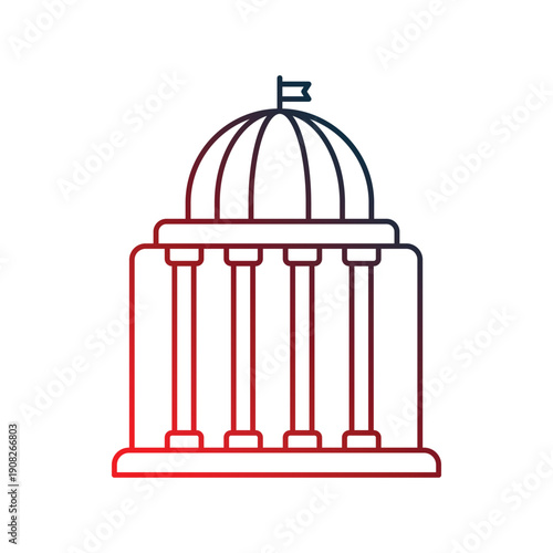 Government icon with white background vector stock illustration