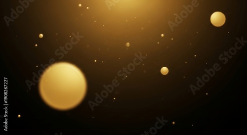A luxury abstract background featuring shimmering golden particles and soft bokeh lights on a dark surface, perfect for elegant celebrations.