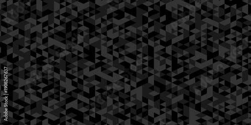 Abstract background made of triangles. Mosaic pattern, tile geometric polygon black and gray vector wallpaper.