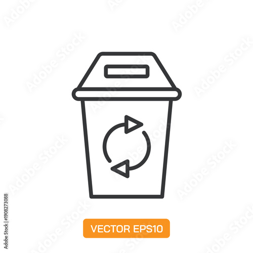  Trash Icons. Thin Line Symbol Elements Collection.