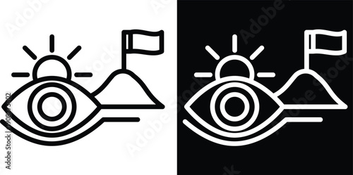 vision Two-tone version in black and white background