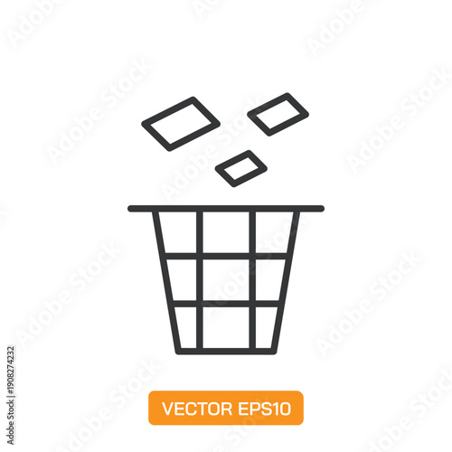  Trash Icons. Thin Line Symbol Elements Collection.