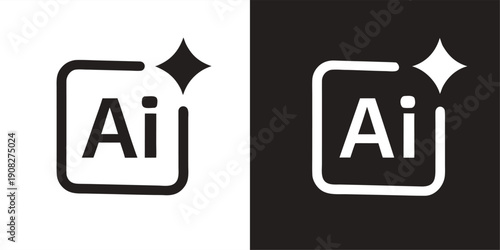 Generate icon. Artificial intelligence technology. AI enters by command prompt to generate ideas. Chat with AI. Icon element for apps web. Computer help assistant. Vector illustration.