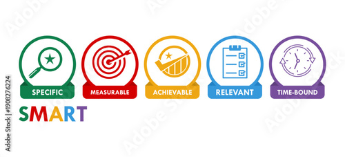 Smart goals design logo template illustration