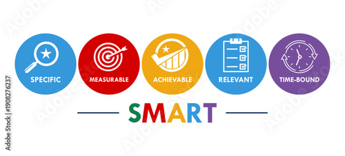 Smart goals design logo template illustration
