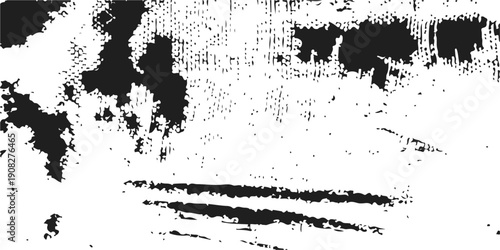 Abstract black grunge ink splatter background with paint texture and frame elements