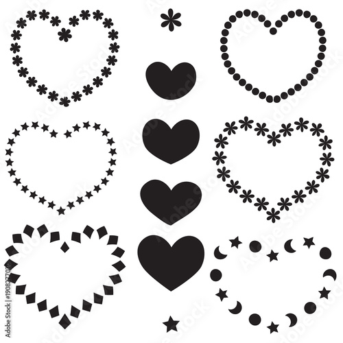 A collection of heart icon designs