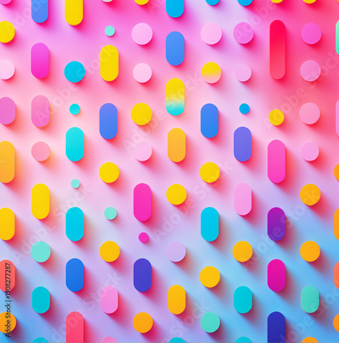 3d pill shapes and colorful...