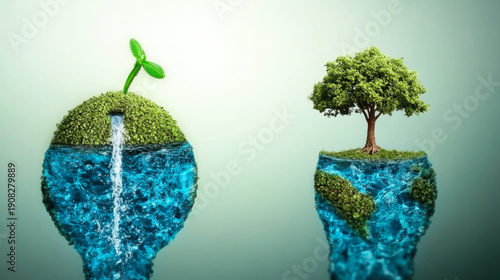 Wallpaper Mural forest shape of world map isolated on white background. World Map Green Planet Earth Day Torontodigital.ca