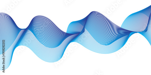 Abstract blue line in vector business texture. Pattern line blend curve flow futuristic white background. Modern background futuristic energy sound waves technology concept background.