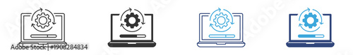 Software Update Icon Set. System Setup and Configuration Symbol. Vector Illustration