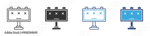 Billboard Icon Set. Advertising Malfunction Symbol. Vector Illustration . 