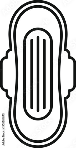 Sanitary pad icon representing menstruation, feminine hygiene, and women's health