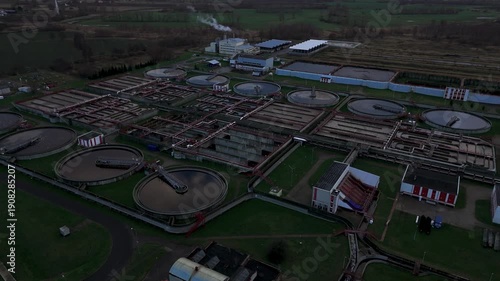 Aerial wastewater treatment plant industrial water management sustainability