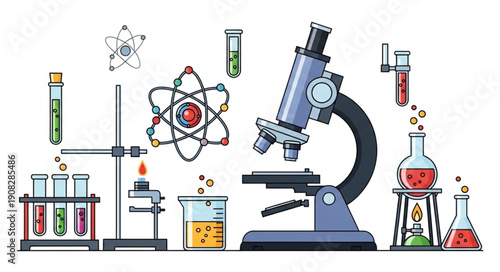 Laboratory Equipment and Microscope Science Tools.