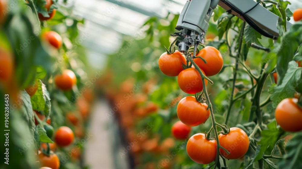 custom made wallpaper toronto digitalAdvanced robotic arm picking tomatoes in high-tech greenhouse