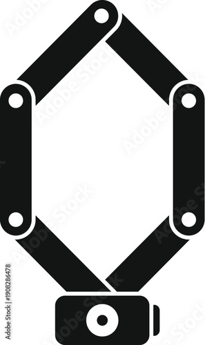 Folding segmented lock providing bicycle security and protection