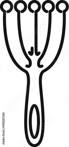 Icon presenting a head massager tool for scalp stimulation and stress relief