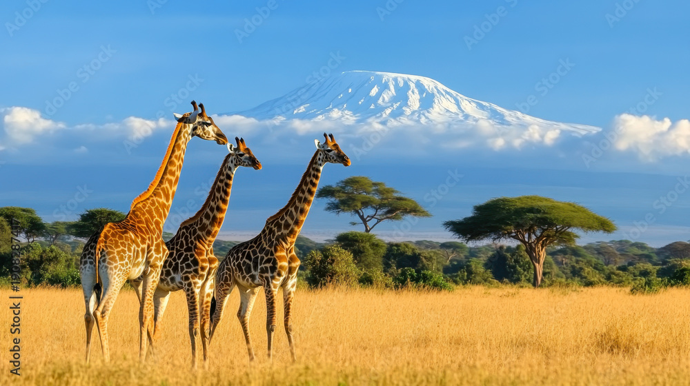 Fototapeta premium giraffe on mount background