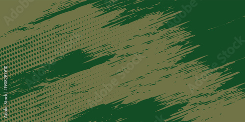 Abstract Army Green Grunge Texture with Halftone Dot Pattern