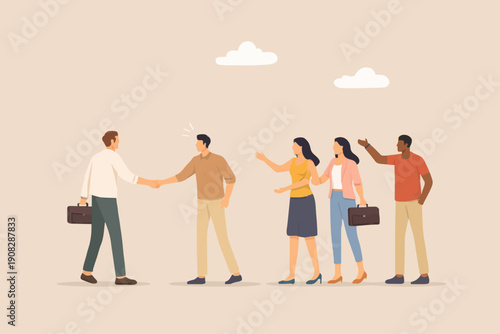 Wallpaper Mural People Meeting and Greeting Torontodigital.ca