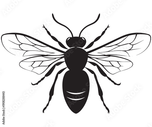 Bee Vector Illustration – Insect, Nature, and Wildlife Design Symbol for Art and Branding .

