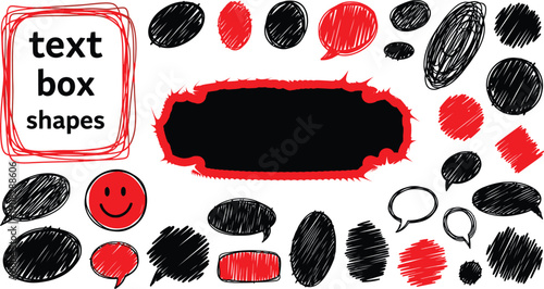 Collection of various text box shapes and speech bubbles