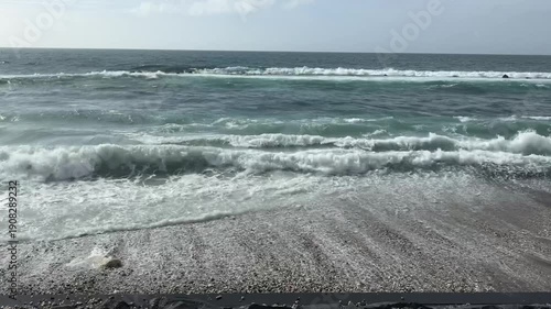 waves on the beach of Portici
