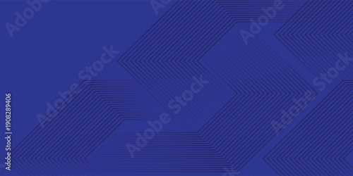 Abstract Navy Blue Geometric Background with Hexagonal Line Patterns