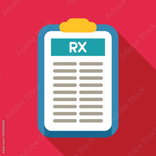 Medical prescription checklist rx symbol illustration