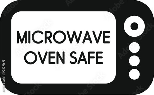 Microwave oven safe symbol for indicating food container compatibility