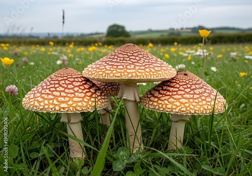 Meadow Jewels: A Cluster of Charming Fungi