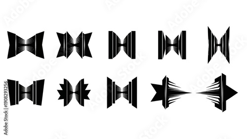 Abstract Bowtie Shapes Collection: Geometric Graphic Elements