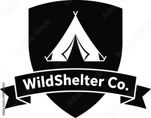 Minimalist Calm Logo Design for Quiet Tent Retreats Branding Vector Illustration