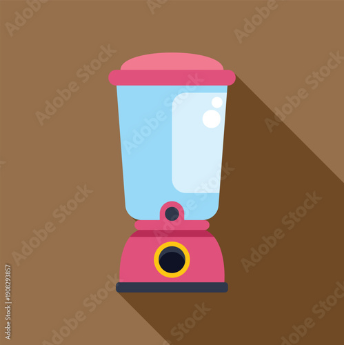 Modern kitchen blender icon in flat design style with a long shadow