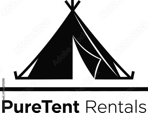 Professional Minimalist tent logo icon for outdoor camping business design vector illustration