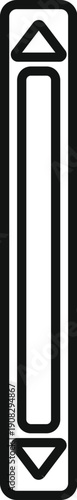 Scroll bar graphic for interface design, indicating vertical navigation