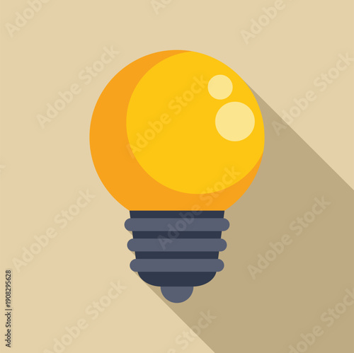 Light bulb icon representing creativity, innovation, and solutions in flat design style