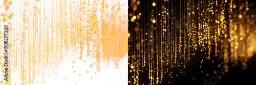 PNG Golden Garland with Soft Glow Isolated for Visual Overlay