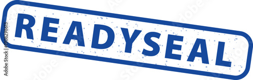 Blue rectangular grunge rubber stamp graphic featuring the word readysal prominently displayed against a clean white background for quality assurance documentation purposes.