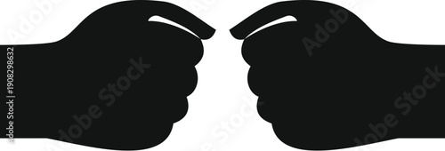 Two hands with bent fingers approaching, showing connection or interaction