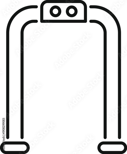 Metal detector arch scanner representing security and checkpoint screening technology